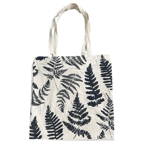 Tag Tote Fern Pattern Floral Bag White *Dimensions In Pictures* - Picture 1 of 5